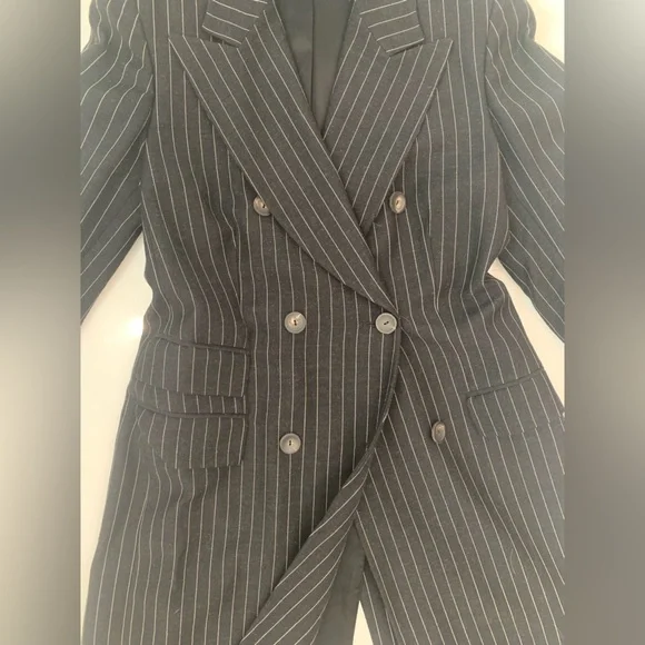 Gucci suit women coat duster 44 pants 46 dark blue/stripe - Picture 15 of 16